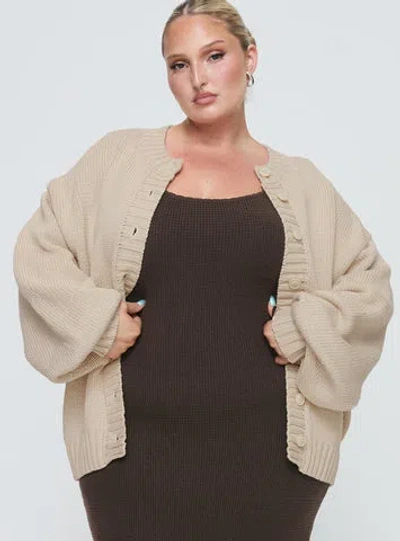 Princess Polly Curve Edern Cardigan In Cream