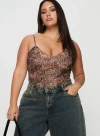PRINCESS POLLY CURVE ELIXIA BODYSUIT LEOPARD CURVE