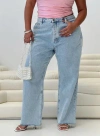 Princess Polly Curve Fawcett Jeans In Light Wash