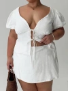 Princess Polly Curve Gulliver Tie Side Mini Skort In White