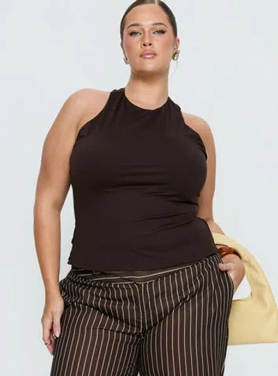 Princess Polly Curve Harlene Back Detail Top In Brown