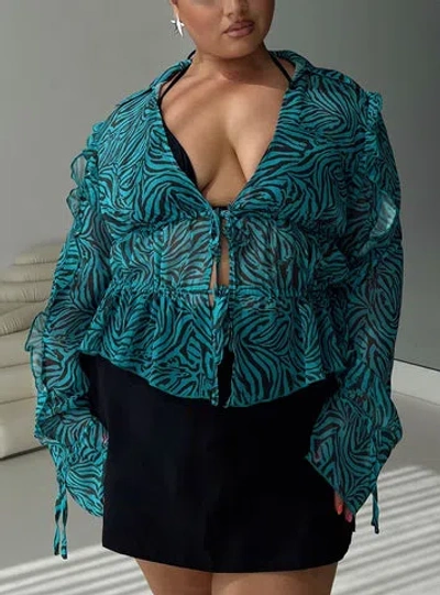 Princess Polly Curve Holidaze Long Sleeve Top In Zebra