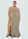 Princess Polly Curve Inka Strapless Maxi Dress In Taupe