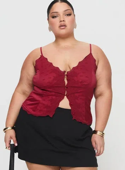 Princess Polly Curve Juliana Top Dark In Red