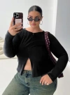 Princess Polly Curve Kortez Long Sleeve Zip Through Top