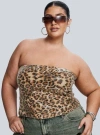 Princess Polly Curve Learn To Fly Strapless Sequin Top In Leopard