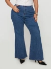 Princess Polly Curve Lucille High Rise Flare Leg Jeans In Mid Wash