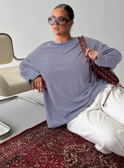 Princess Polly Curve Marlah Long Sleeve Top In Blue