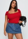 Princess Polly Curve Nicolina Low Rise Denim Mini Skirt