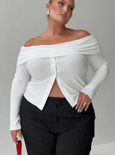 Princess Polly Curve Parveen Off The Shoulder Top In White