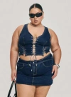 Princess Polly Curve Popular Low Rise Mini Skirt In Mid Blue Wash