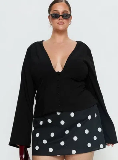 Princess Polly Curve Serefina Long Sleeve Top In Black
