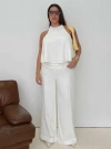 Princess Polly Curve Silver Moon Linen Blend Tie Pants