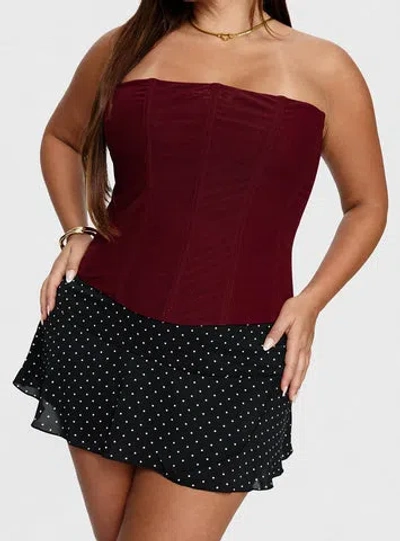 Princess Polly Curve Sonsie Mini Skirt Black / White Polka Curve