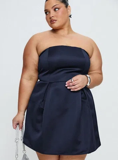 Princess Polly Curve Spader Corset Mini Dress Navy Curve
