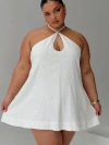 Princess Polly Curve Thomasina Linen Halter Dress In White