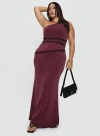 Princess Polly Curve Ultraviolet One Shoulder Lace Maxi Dress In Wine