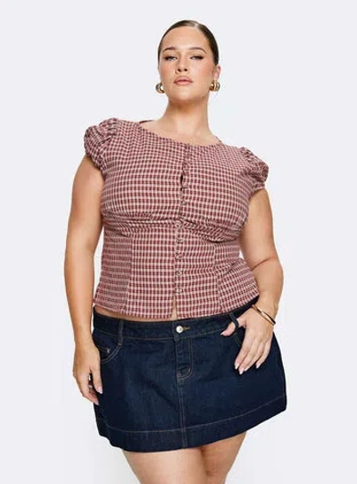 Princess Polly Curve Warna Low Rise Denim Mini Skirt In Blue