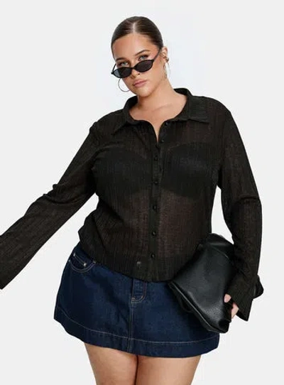 Princess Polly Curve When You Sleep Long Sleeve Top In Black