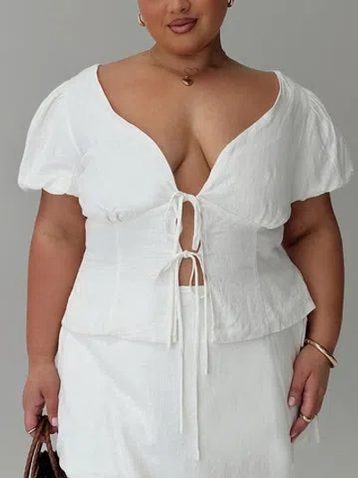 Princess Polly Curve Wilhelmina Blouse Top In White