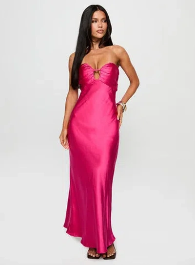 Princess Polly Cyprian Strapless Maxi Dress In Hot Pink