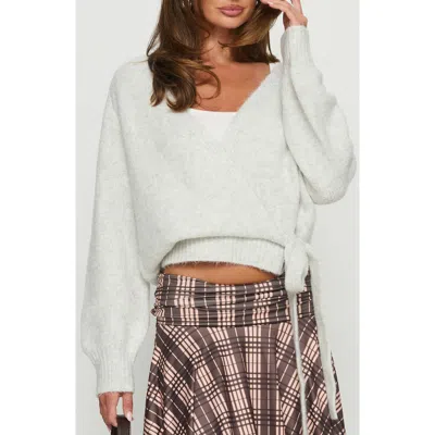 Princess Polly Daelan Wrap Cardigan In Gray