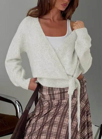 Princess Polly Daelan Wrap Knit Cardigan In Gray