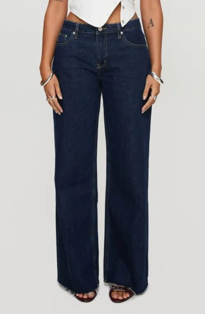Princess Polly Darla Raw Hem Low Rise Straight Leg Jeans
