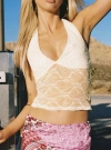 Princess Polly Darrah Lace Halter Top In Cream