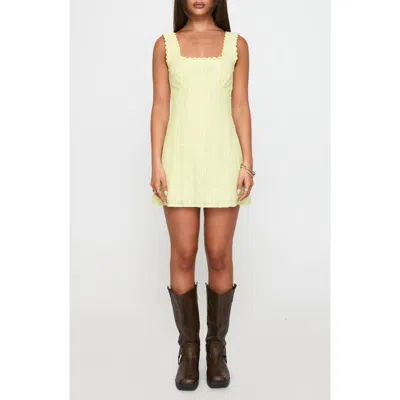 Princess Polly Dasha Cotton Fit & Flare Minidress In Yellow