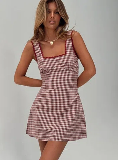 Princess Polly Dasha Mini Dress In Red Check