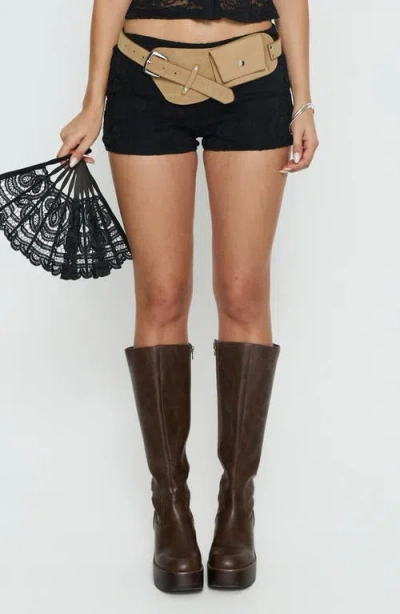 Princess Polly Daveney Lace Micro Shorts In Black