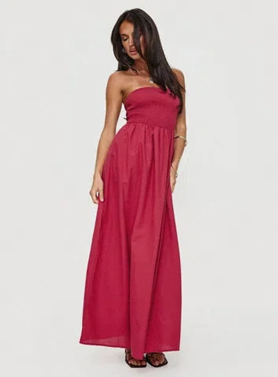 Princess Polly Dayona Strapless Maxi Dress In Red