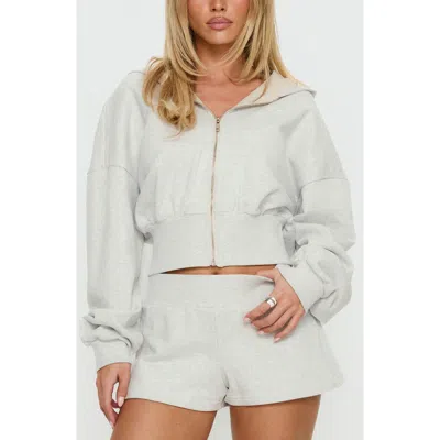 Princess Polly Daytime Blouson Crop Hoodie In White