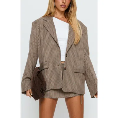 Princess Polly Deane Check Blazer In Brown