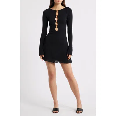 Princess Polly Dejonge Ring Mini Dress Black