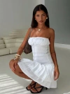 Princess Polly Delfie Smocked Strapless Minidress In White