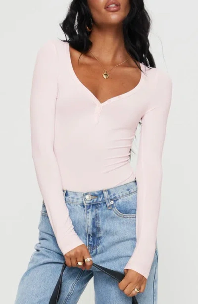Princess Polly Delgado Long Sleeve Bodysuit In Pink