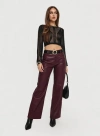 Princess Polly Dempsey Faux Leather Pants In Deep Cherry