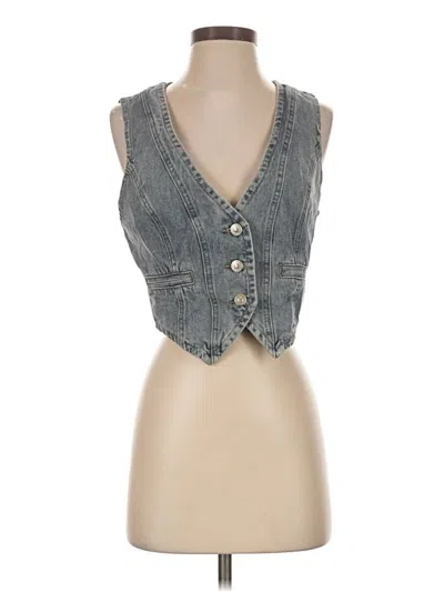 Pre-owned Princess Polly Denim Vest In Gray