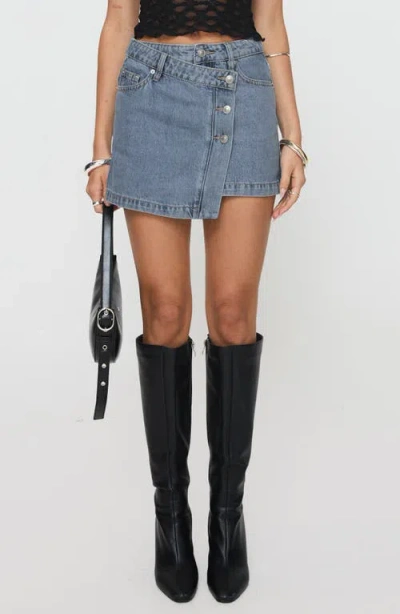 Princess Polly Denis Asymmetric Denim Skirt In Blue