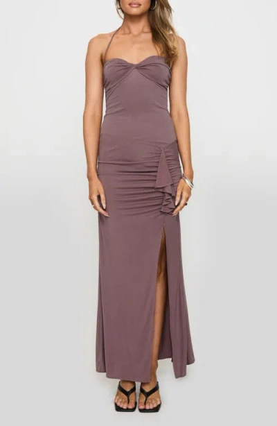 Princess Polly Destinations Halter Maxi Cocktail Dress In Purple