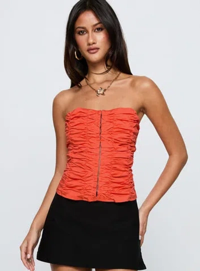 Princess Polly Diamonds Are Forever Strapless Top In Orange