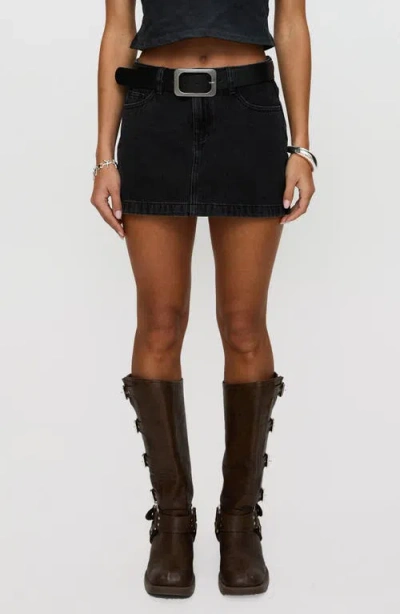 Princess Polly Dickei Denim Miniskirt In Black
