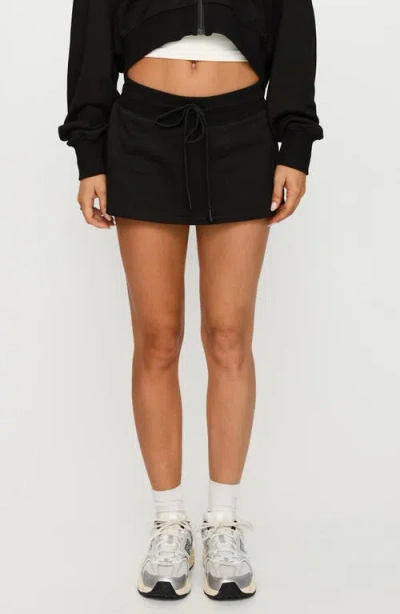Princess Polly Down Low Drawstring Miniskort In Black