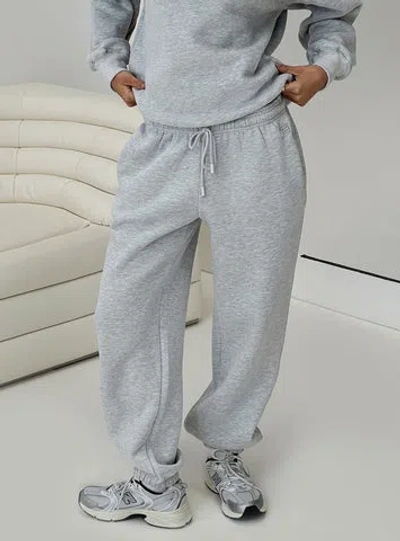 Princess Polly Dream Fleece Dream Fleece Ankle Cuff Sweatpants In Grey Marle