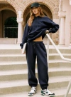 Princess Polly Dream Fleece Dream Fleece Ankle Cuff Sweatpants In Navy