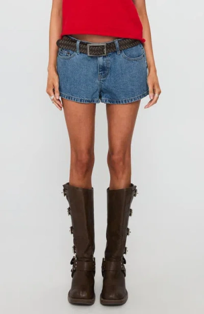 Princess Polly Dreamful Low Rise Denim Shorts In Blue