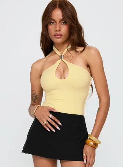 Princess Polly Dulce Vita Hardware Detail Bodysuit In Yellow