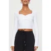 Princess Polly Dunford Crossover Long Sleeve Top In White